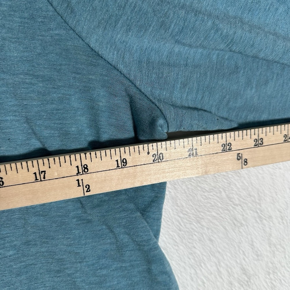 J. Jill Pure Jill Luxe Tencel Cowl‎ Neck Top L Teal Asymmetric Hem Comfycore - Picture 6 of 9